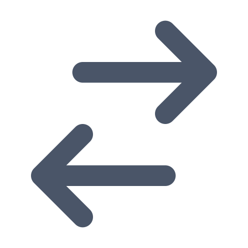 Decorative icon of two arrows pointing in opposite directions